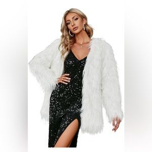 White fur coat